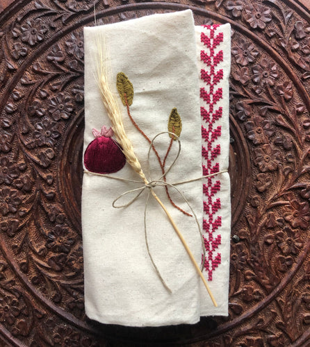 TATREEZ | pomegranate & olive embroidered tote